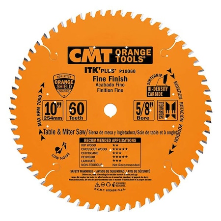 Cmt ITK Plus Finish Saw Blade, 12 x 72 Teeth, 10deg ATB+Shear with 1-Inch bore P12072